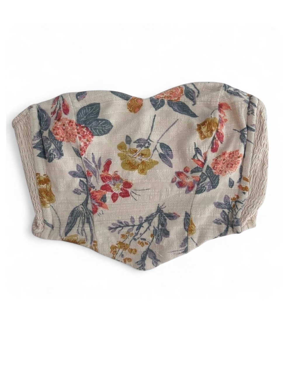 Fairycore Floral Sweetheart Strapless Tube Top Size Medium